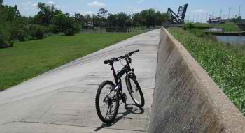 X50 folding bike near the 9th Ward levee breach site